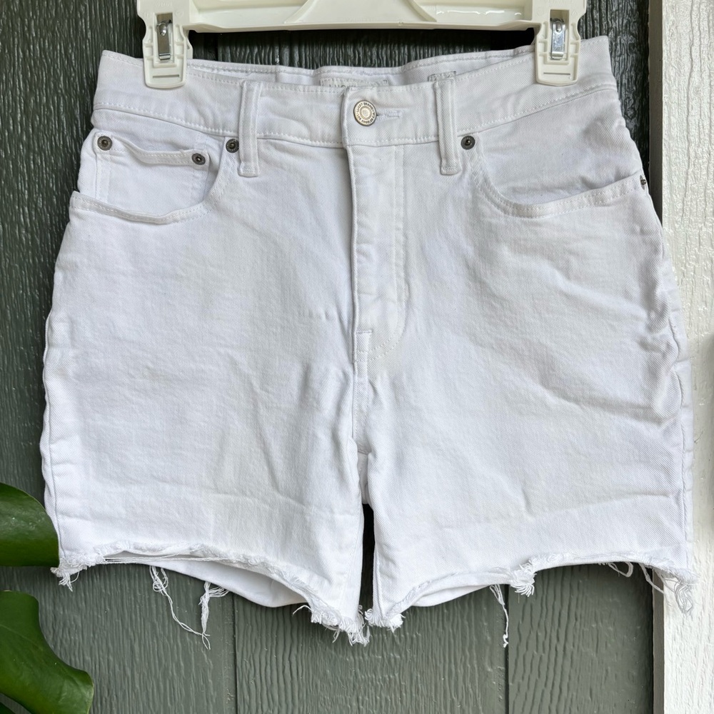 Lucky Brand High Rise Cutoff Denim Shorts White Frayed Hem Women’s 6/28